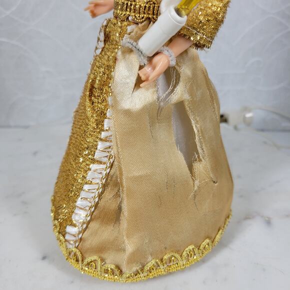 VTG‎ Angel ChristmasTree Topper 10" Gold Sparkle Plastic Vinyl Retro MCM Works - Picture 15 of 15